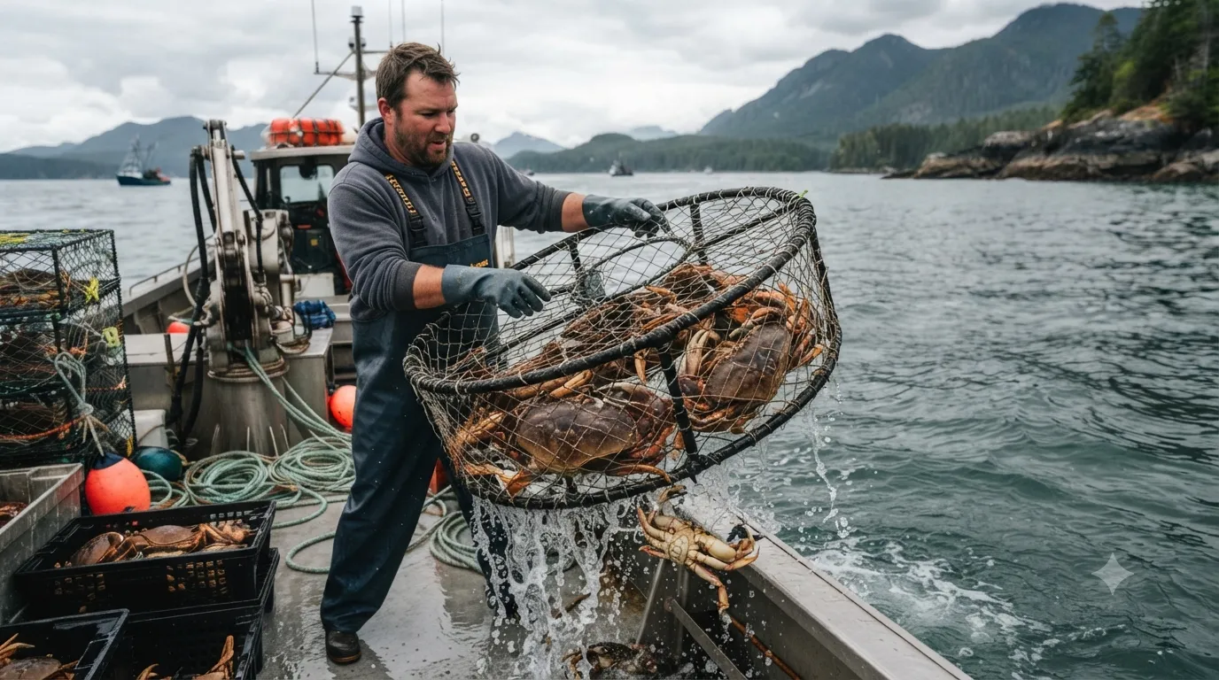 Vancouver Island crabbing dock