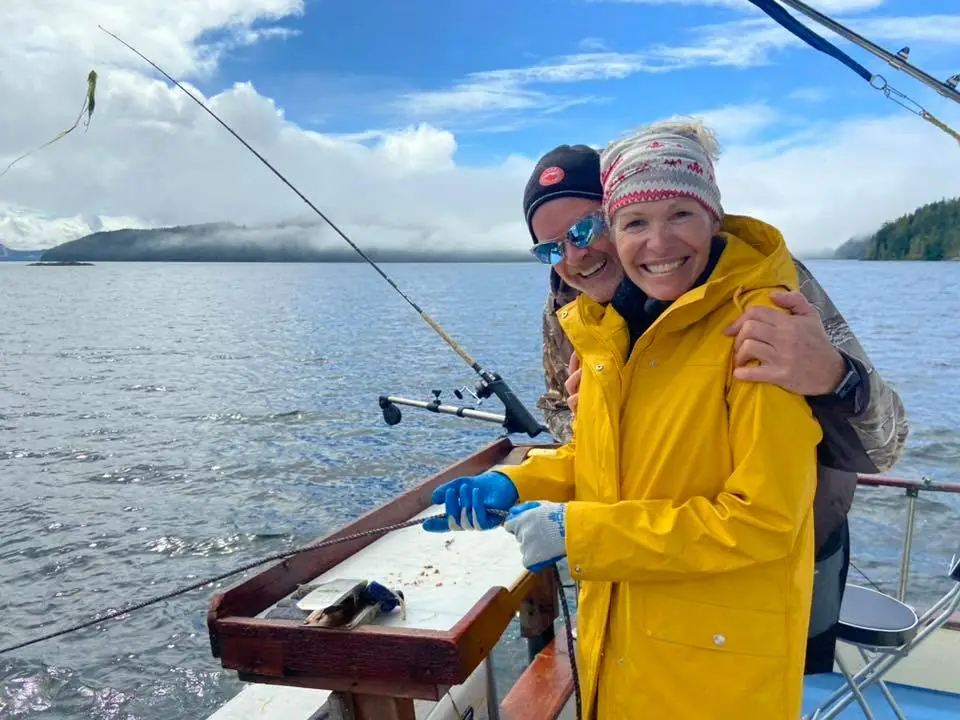 Salmon fishing action